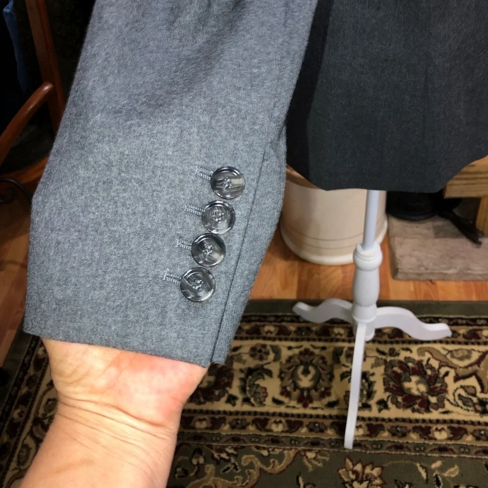 TALBOTS SIZE 10 GRAY SINGLE BUTTON FULLY LINED BLAZER CAREER PROFESSIONAL EUC